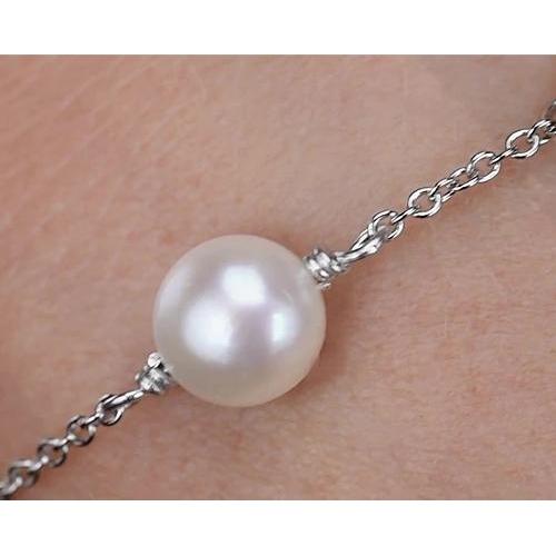 Naturale Bracciale Perle 12 mm Donna Oro Bianco Novità