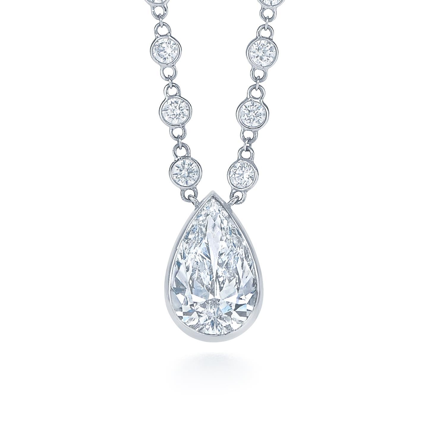 Naturale Lunetta Set 3.50 Carati Collana Con Ciondolo In Oro Bianco 14K