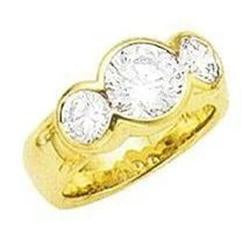 Naturale Anello Di Fidanzamento Con Tre Pietre Di Fidanzamento Da 1,70 Ct Nuova