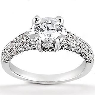Naturale Diamante Da 1,70 Ct Con Anello Di Fidanzamento In Oro Bianco 14K Con Accenti