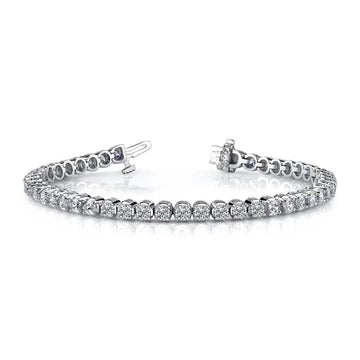 Nuovo Bracciale Con Vero Diamanti Tennis Prong Parure 6.75 Carati Oro Bianco 14K