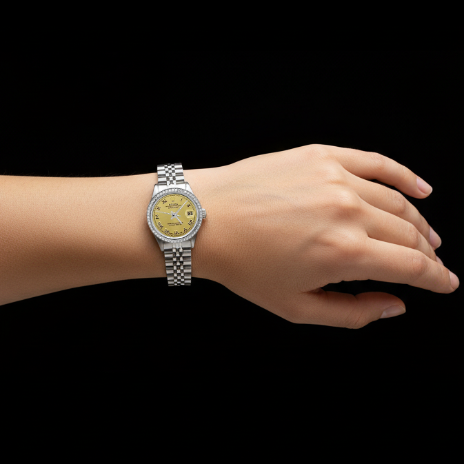 Nuovo quadrante romano Datejust Orologio Acciaio inossidabile Bracciale giubileo Rolex P2