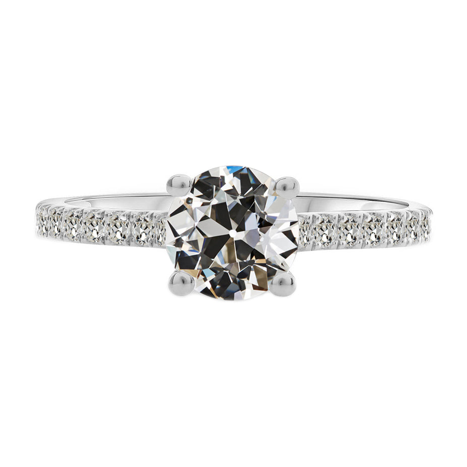 Diamante Fine Anello Solitario con Accenti – vista principale