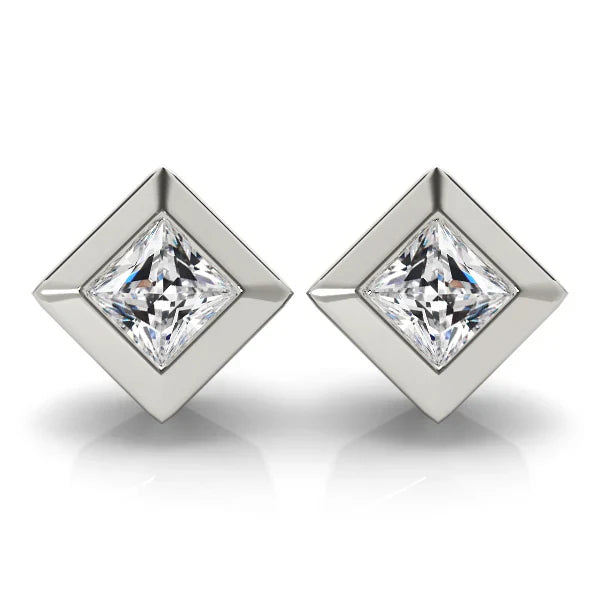 Cuscino Antico Diamante Fine anello in Oro Bianco 14K – vista principale