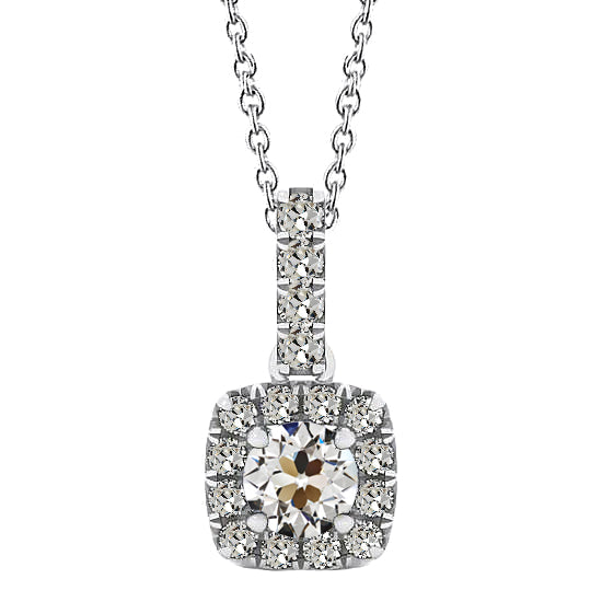 Cuscino Antico Diamante anello in Oro Bianco 14K – vista principale