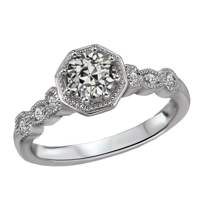 Diamante Anello di Fidanzamento 1,50-carati Oro Bianco 14K – vista principale