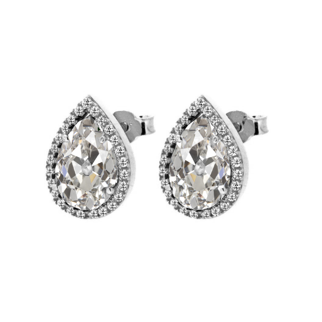 Diamante Fine Orecchini Pendenti 2 carati Oro Bianco 14K – vista principale