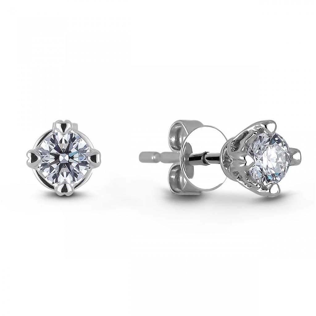 Orecchini A Bottone Con Genuino Diamanti Rotondi Da 2 Ct Incastonati A Corona Con Montatura A Corona In Oro 14K