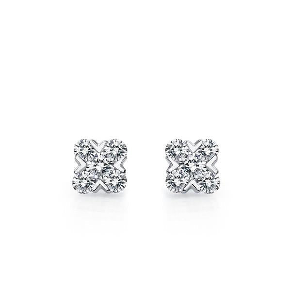 Orecchini A Bottone In Oro Bianco 14K Con Naturale Diamanti A Taglio Rotondo Da 4 Carati Novità