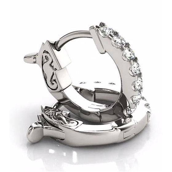 Orecchini A Cerchio Con Genuino Diamanti 2 Carati F Vs1 In Oro Bianco 14K