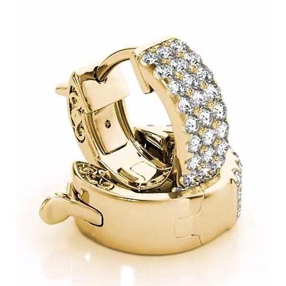 Orecchini A Cerchio Con Genuino Diamanti 2.40 Carati