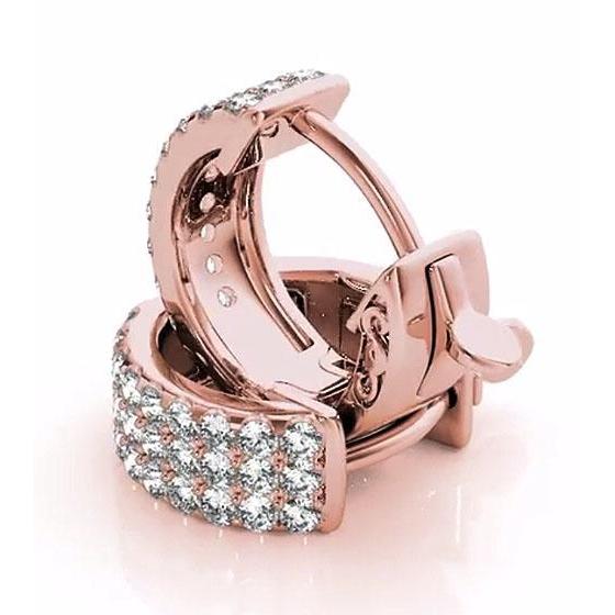 Philip Jones Orecchini A Cerchio Placcati Oro Rosa 40 Mm, Taglio Diamante, Chiusura A Leva, Ipoallergenici, In Sacchetto Regalo