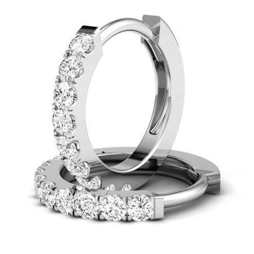 Orecchini A Cerchio Da Donna Con Naturale Diamanti Scintillanti Da 3.25 Carati In Oro Bianco 14K