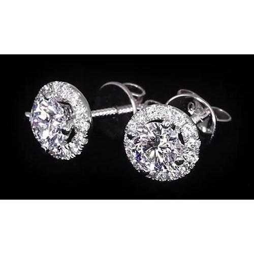 Orecchini A Lobo Con Naturale Diamante Da 2.32 Carati