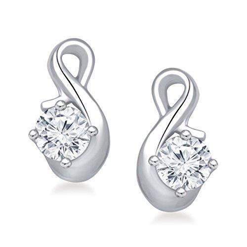 Orecchini Da Donna In Oro Bianco Con Naturale Diamanti A Taglio Brillante Rotondo Da 2.60 Ct