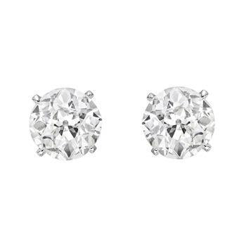 Orecchini Da Donna In Oro Bianco Con Naturale Diamanti Taglio Vecchio Miniera Da 2.50 Ct