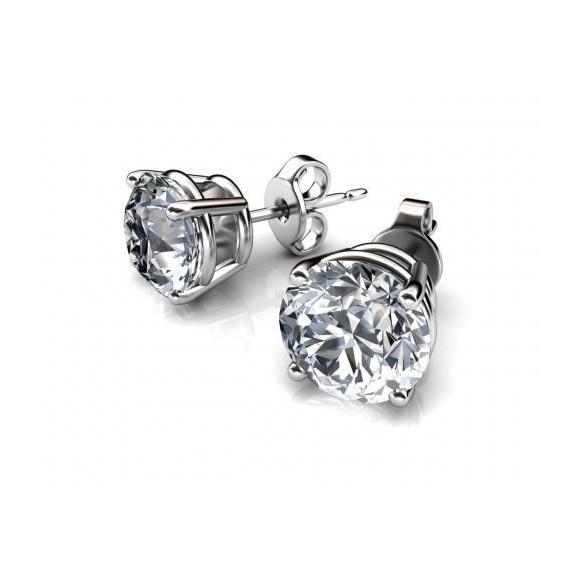 Orecchini Lady Studs In Oro 5 Carati Con Vero Diamanti Taglio Brillante Scintillante