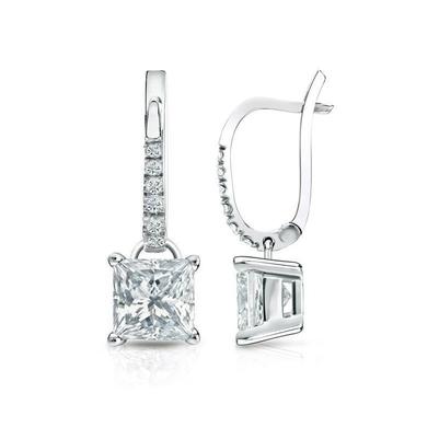 Orecchini Pendenti Da Donna In Oro Bianco 14K Con Vero Diamanti Incastonati 4.10 Carati