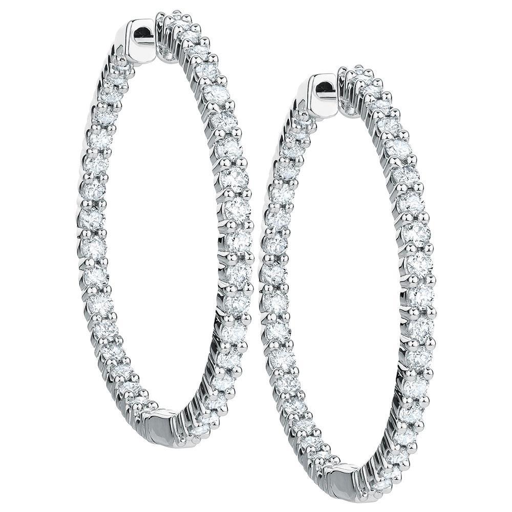 Orecchini A Cerchio Hot Diamonds Collezione Constant – Argento Sterling Con Diamante E Topazio Bianco