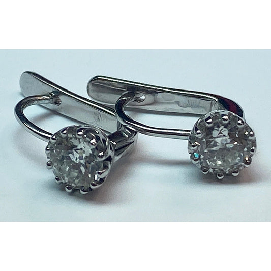 Orecchini in oro bianco 14 carati con diamanti taglio vecchio minatore da 1.50 carati - harrychadent.it