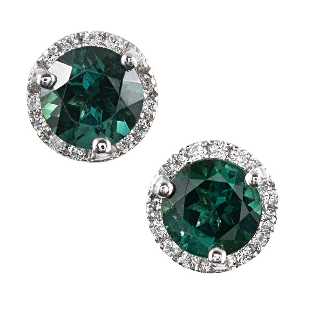Orecchini in oro bianco 14.50 carati con tormalina e diamanti 14.50 carati - harrychadent.it