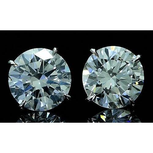 Orecchini A Lobo Con Genuino Diamanti In Oro Bianco 12 Carati 14K