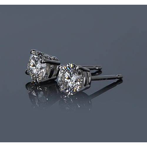 Orecchini Con Cesto Di Naturale Diamanti Rotondi In Oro Bianco Da 1.50 Carati 14K