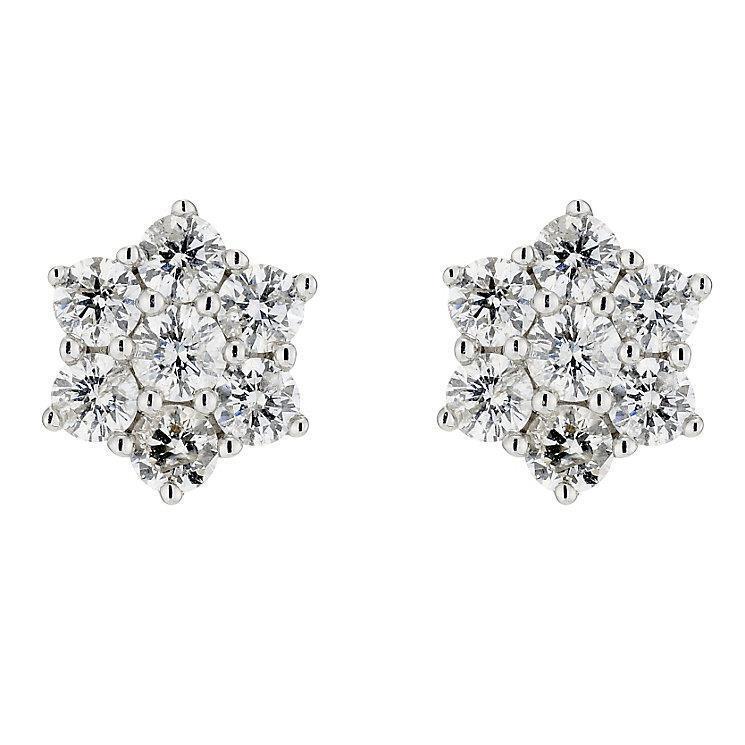 Orecchini Da Donna A Lobo Con Genuino Diamanti A Taglio Rotondo, Oro Bianco 4,30 Carati 14K