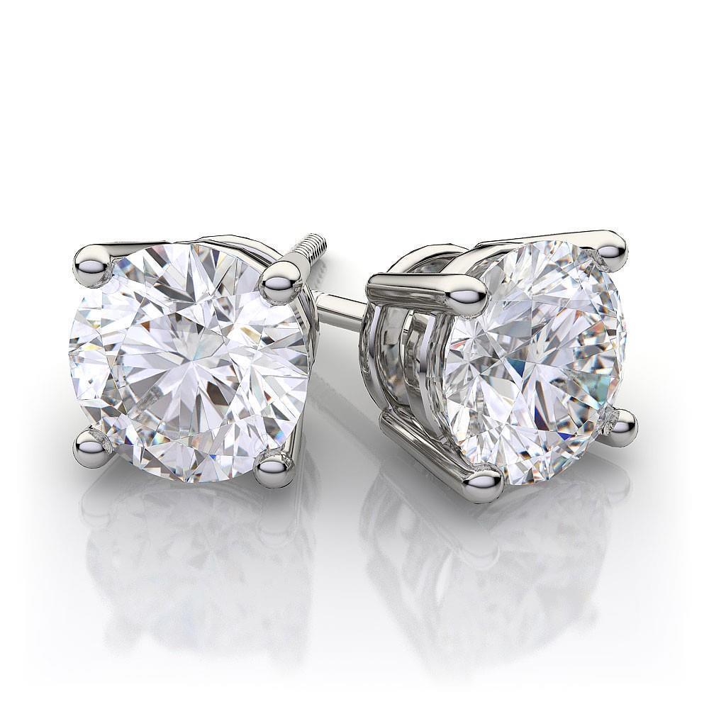 1 paio di piccoli orecchini a bottone minimalisti, zirconia di cristallo, piercing all'orecchio in acciaio inossidabile, acciaio chirurgico, argento, 2 mm - Italia