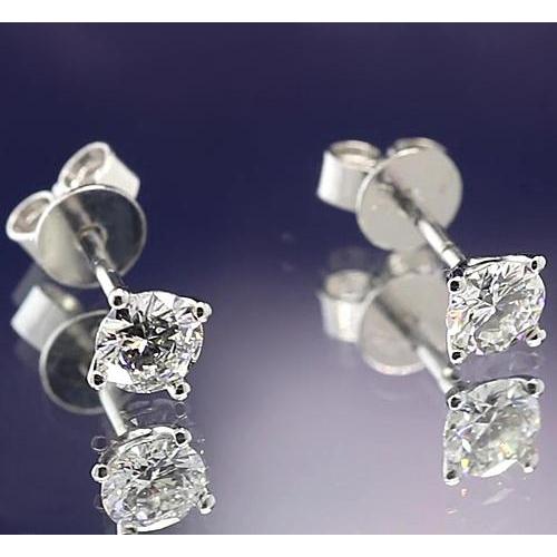 Orecchino Martini Con Naturale Diamante Da 1 Carato In Oro Bianco 14K
