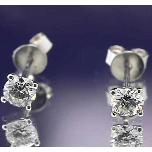 Orecchino Martini Con Naturale Diamante Da 1 Carato In Oro Bianco 14K