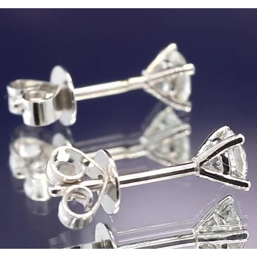 Orecchino Martini Con Naturale Diamante Da 1 Carato In Oro Bianco 14K