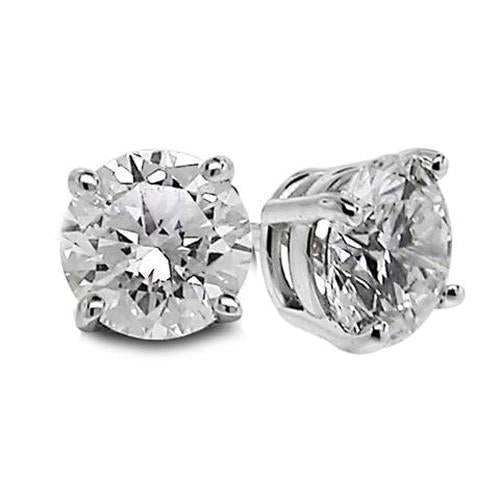 Orecchino da donna a lobo in oro bianco 14K con diamanti rotondi da 1.90 ct. - harrychadent.it