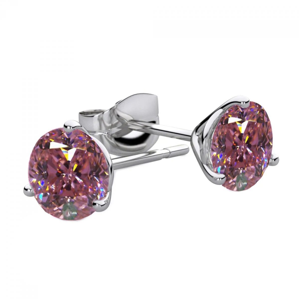 Orecchino da donna in oro rosa con solitario in oro rosa da 4 ct. - harrychadent.it
