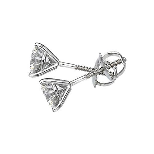 Orecchino A Bottone Con Naturale Diamanti Rotondi 2.80 Carati Stile Martini YG