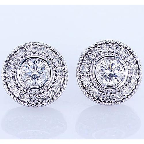 Orecchino A Forma Di Genuino Diamanti Rotoni Di Solo 2.50 Carati Bianco Oro 14K F Vs1 VVS1