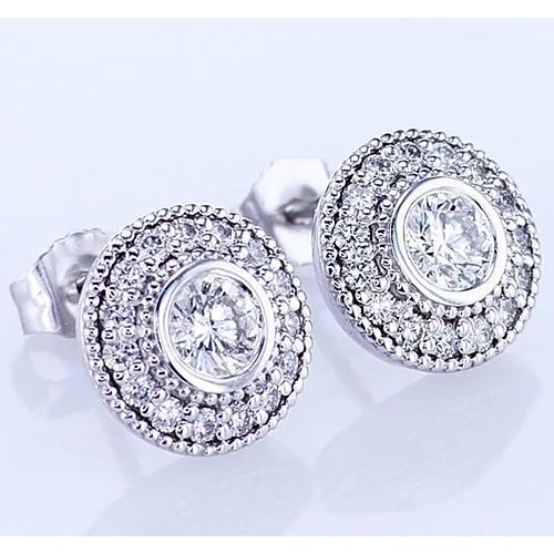 Orecchino A Forma Di Genuino Diamanti Rotoni Di Solo 2.50 Carati Bianco Oro 14K F Vs1 VVS1