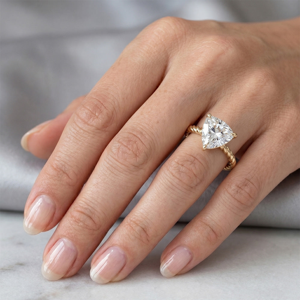 Oro Giallo 14K Diamante Anello Monopietra – 2,50-carati Taglio