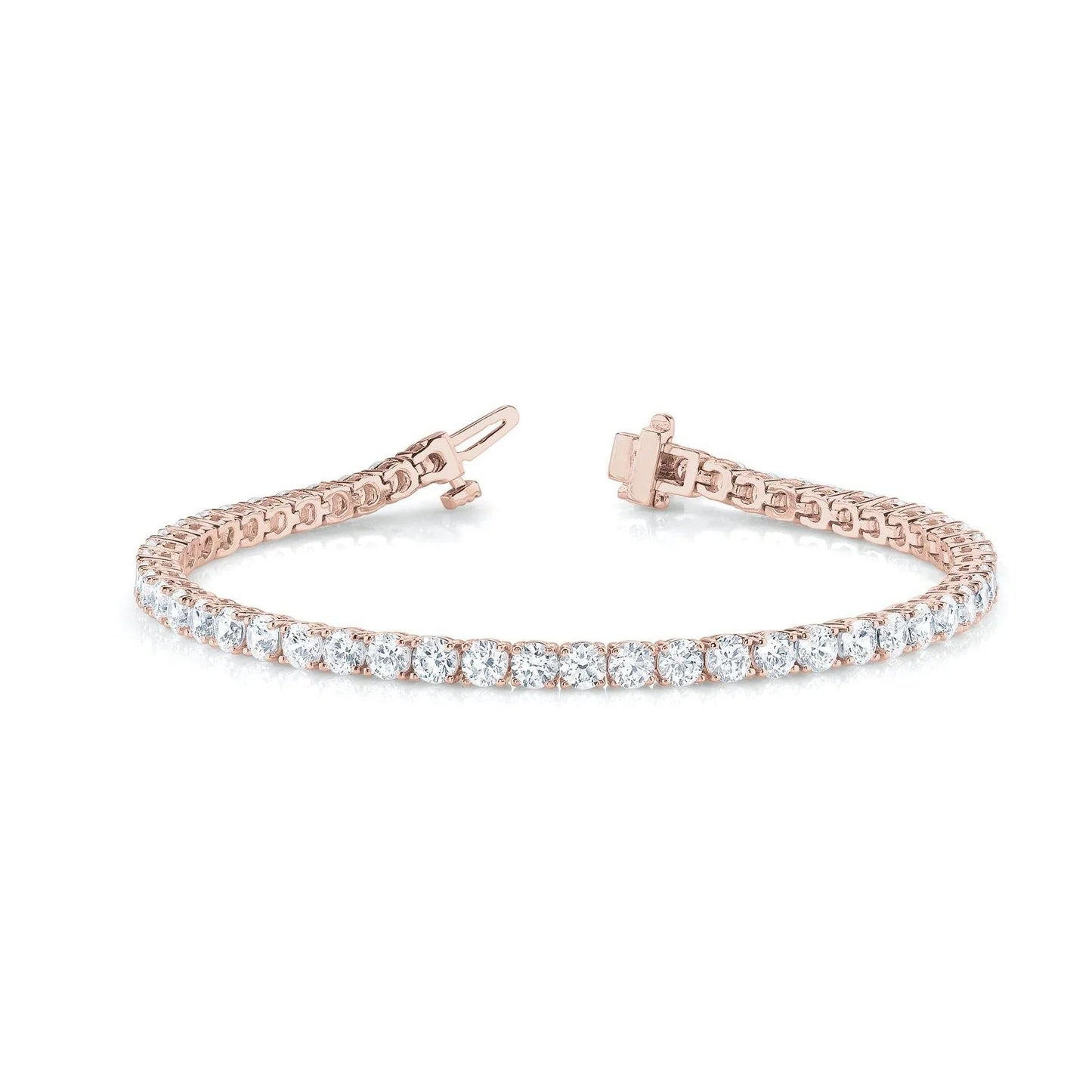 Oro Pink Bracciale Con Naturale Diamanti
