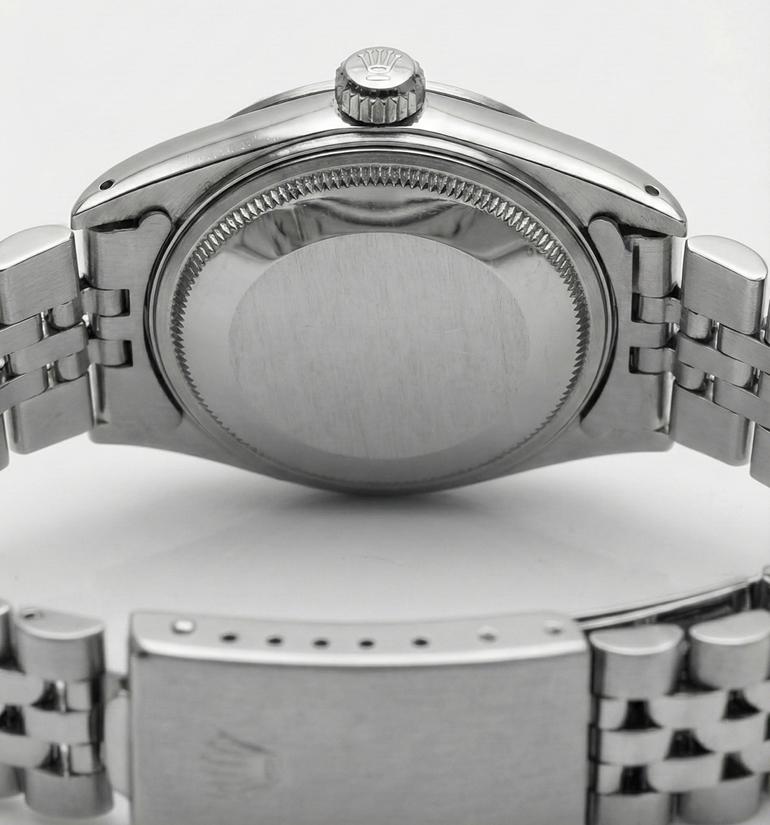 Orologio con data giubilare in acciaio inossidabile, quadrante grigio, lunetta scanalata