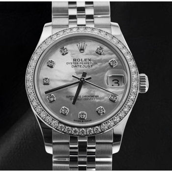 Orologio da uomo Rolex Datejust da 31 mm in acciaio inossidabile con quadrante in madreperla e diamanti