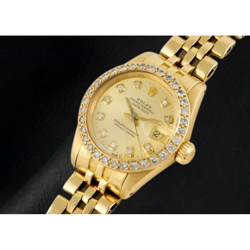 Orologio Rolex Datejust 26 mm Champagne Diamond Dial President Oro Giallo