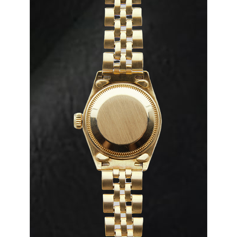 Orologio Rolex Lady-Datejust quadrante bianco stile President bracciale oro giallo