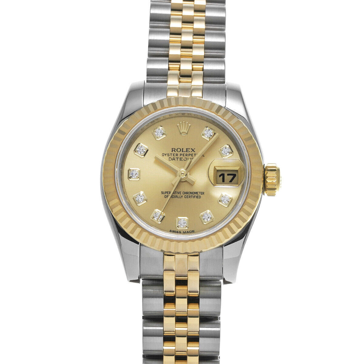 Orologio Rolex 179173 Datejust 26 mm quadrante champagne con diamanti anno 2014 bicolore