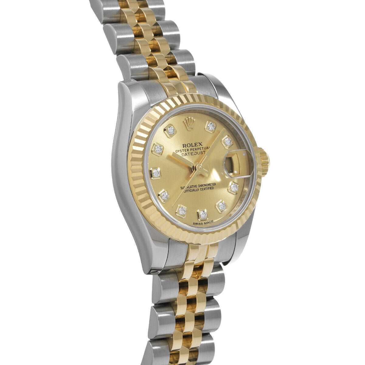 Orologio Rolex 179173 Datejust 26 mm quadrante champagne con diamanti anno 2014 bicolore