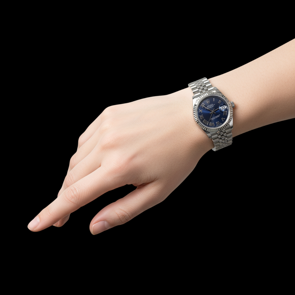 Orologio Rolex Date-just 31 mm con quadrante blu romano in acciaio inossidabile P4