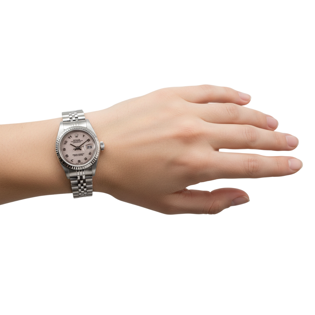 Orologio Rolex Datejust 26 mm bianco Jubilee quadrante arabo in acciaio inossidabile