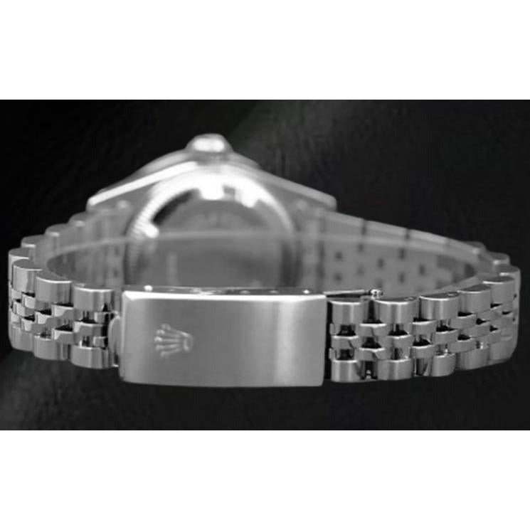 Orologio Rolex Datejust 26 mm in acciaio inossidabile con quadrante in madreperla bianca e diamanti