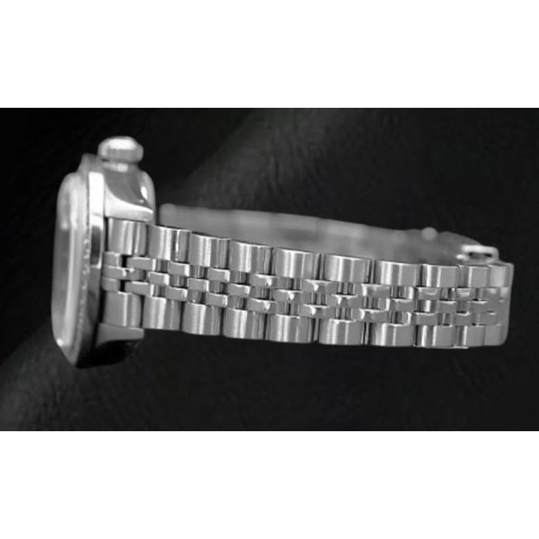 Orologio Rolex Datejust 26 mm in acciaio inossidabile con quadrante in madreperla bianca e diamanti