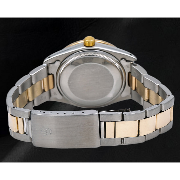 Orologio Rolex Datejust 31 mm con quadrante blu e diamanti, bracciale Oyster bicolore